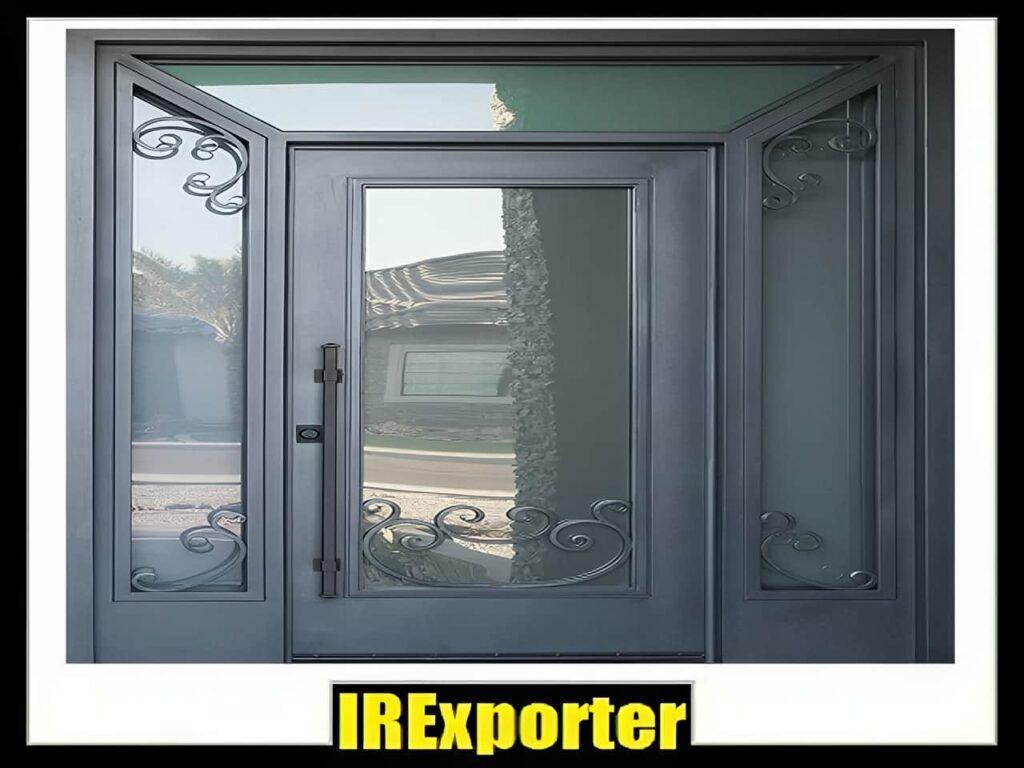 The entrance door of the classic building